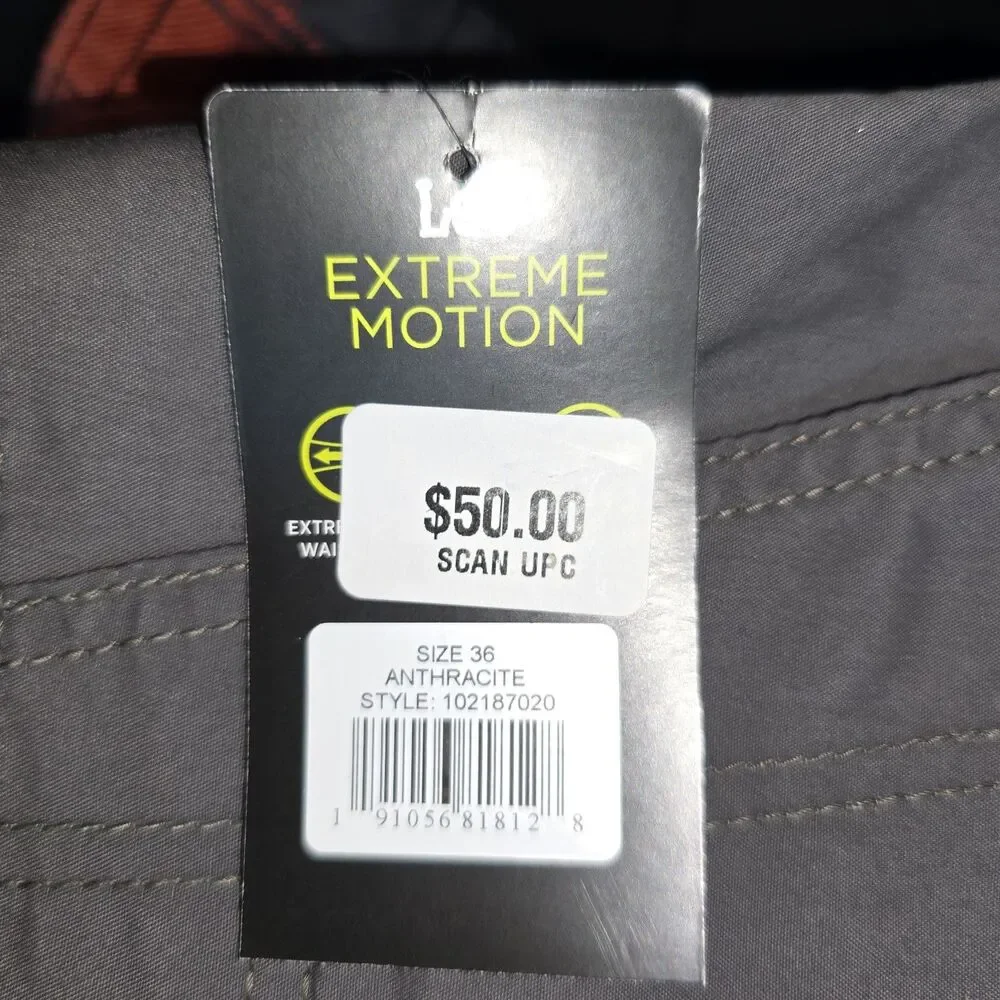 LEE Performance Series Men's Size 36 Gray Extreme Motion Cargo Shorts - New!